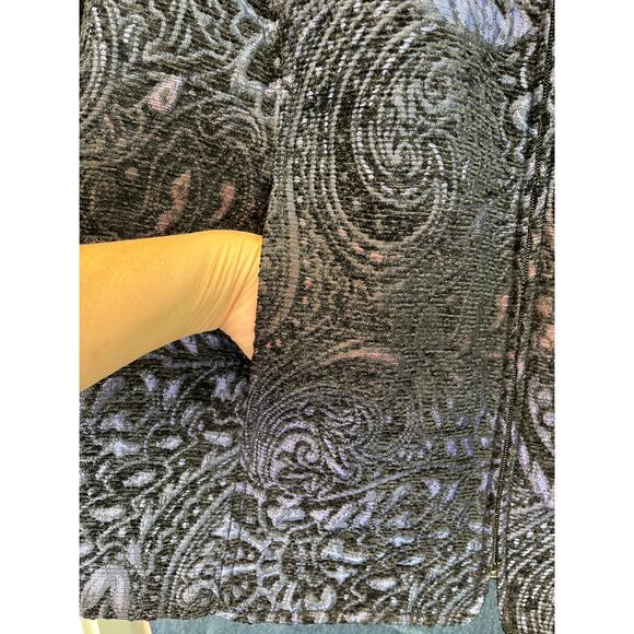 Susan Graver Womens 3X Black/Purple Paisley Full Zip Pockets Office Wear Jacket - Picture 5 of 7